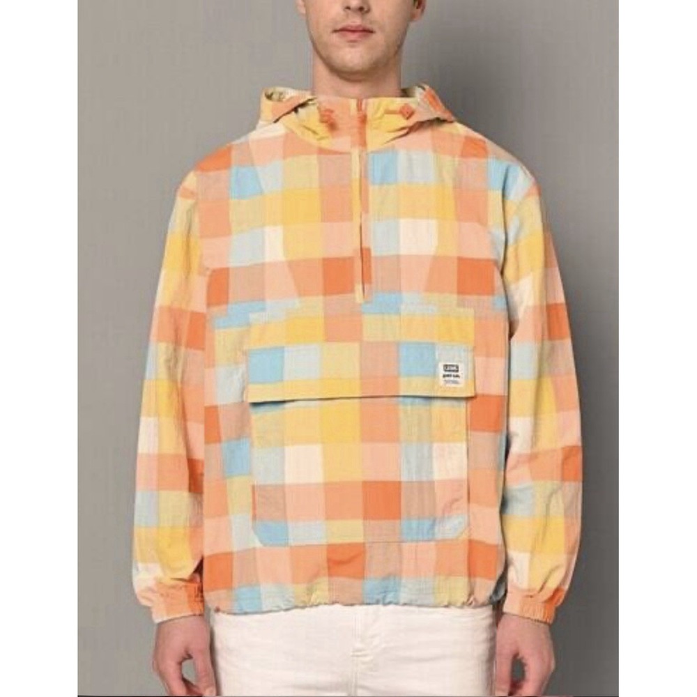 NWT Levis Gold Tab Bolinas Anorak Jacket L Plaid Windbreaker Retro Gorpcore Hike